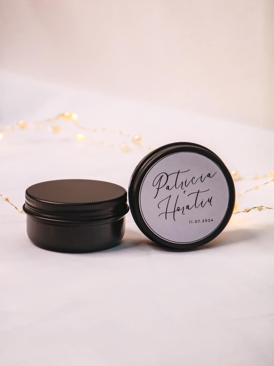 Marturii Nunta lumanare Cutiuta metalica 50g - imagine 18